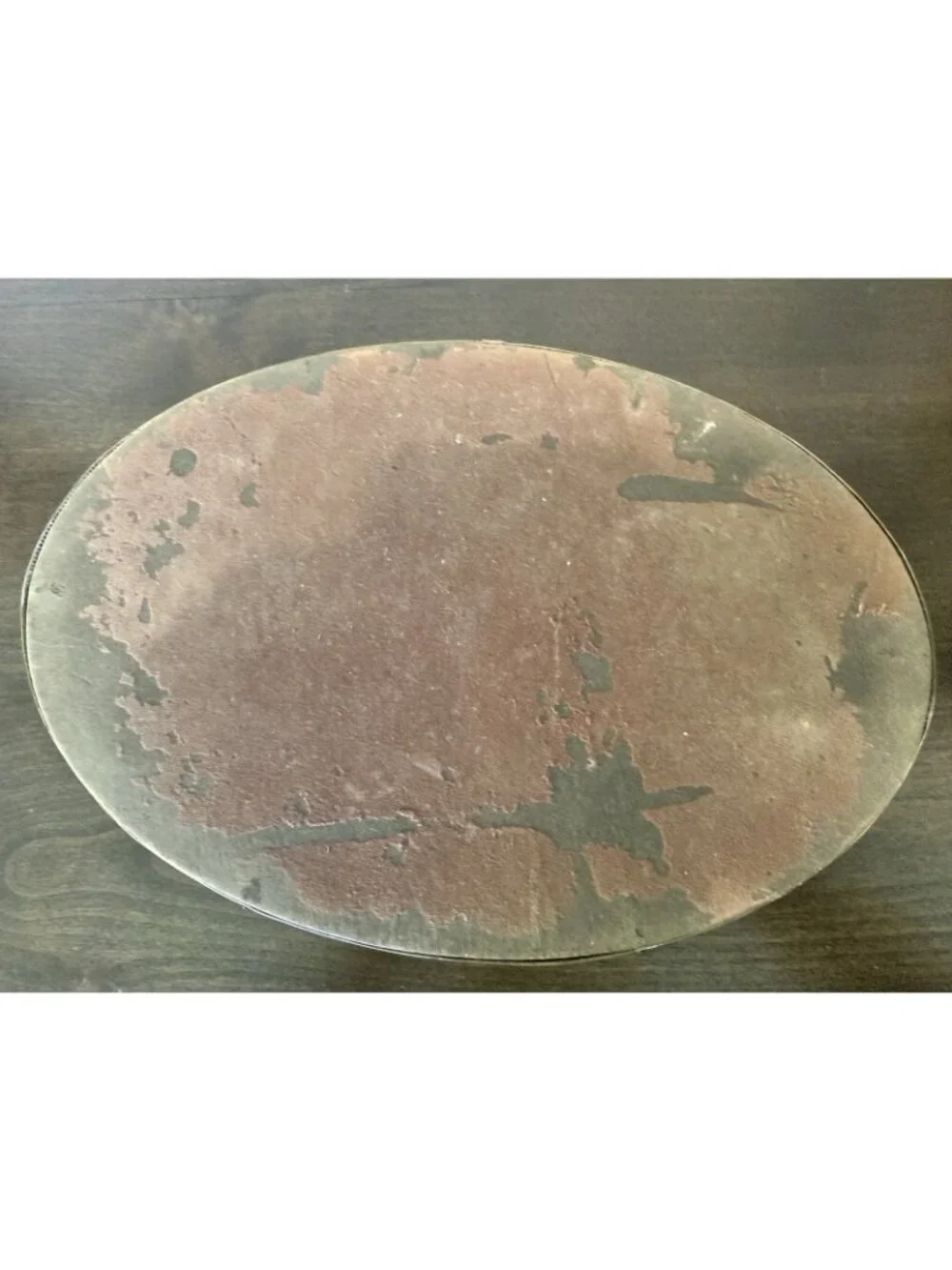 Vintage Oval Gold-tone Filigree Mirrored Vanity Tray Rose Boarder